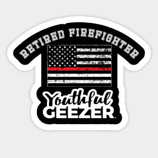 Retired Firefighter Youthful Geezer Sticker